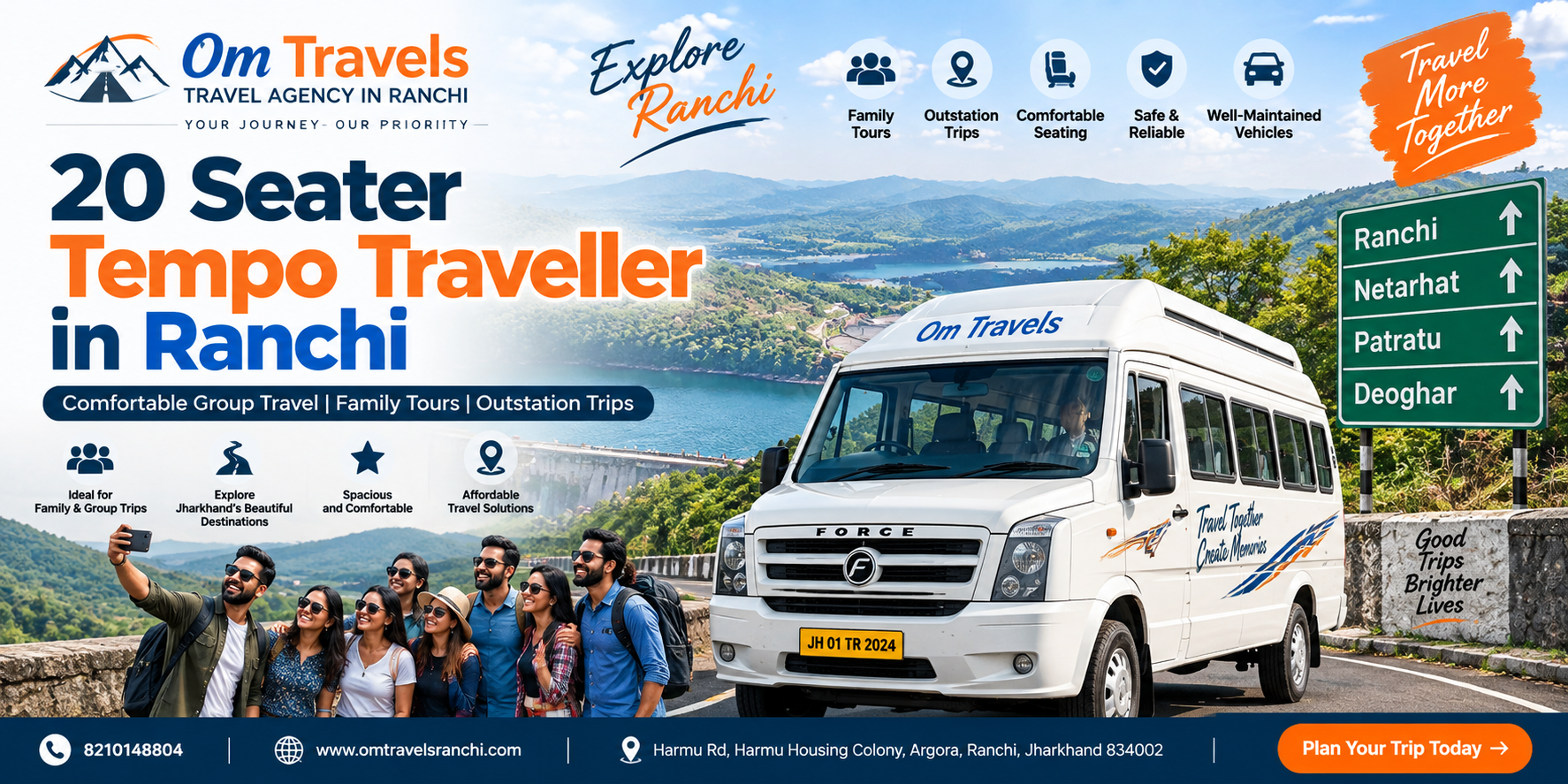 20 Seater Tempo Traveller in Ranchi for Large Group Travel