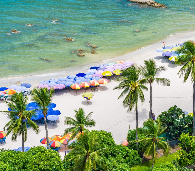 Beautiful landscape and cityscape in hua hin city around sea ocean bay in Thailand